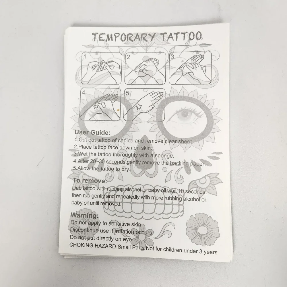 Day of the Dead Face Tattoos, Halloween Temporary Tattoo 17 Pack Dia De Los Muer